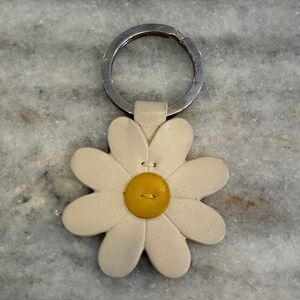 Coach Leather Flower Keychain - Retired